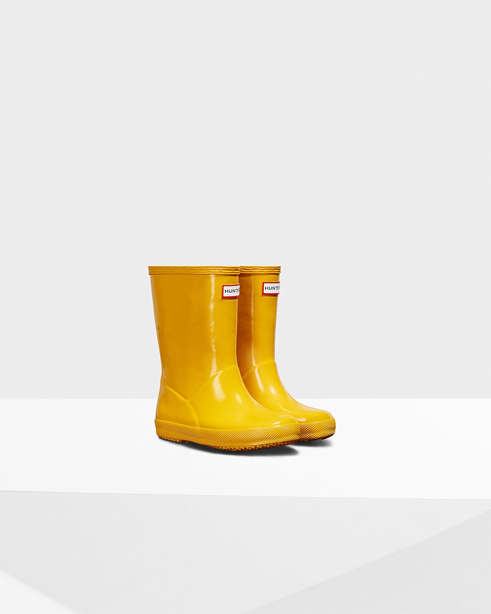 Kids Hunter Original First Classic Gloss | Rain Boots Yellow | NZ-25687-UJEW